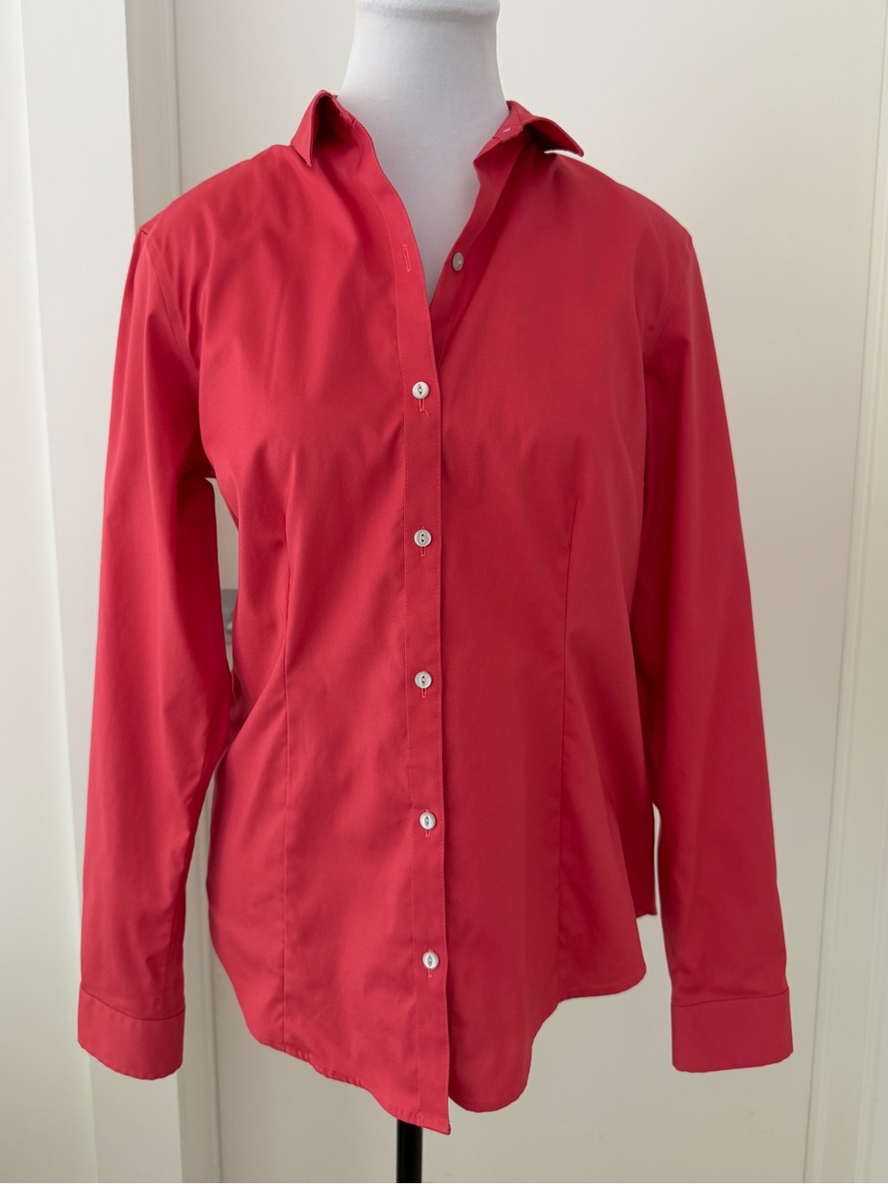 EDDIE BAUER Fitted Shirt Long Sleeve Button Front Stretch Wrinkle Resistant Chic